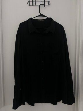 DucTan Men’s Black Long Sleeve Dress Shirt Button Front Big & Tall
